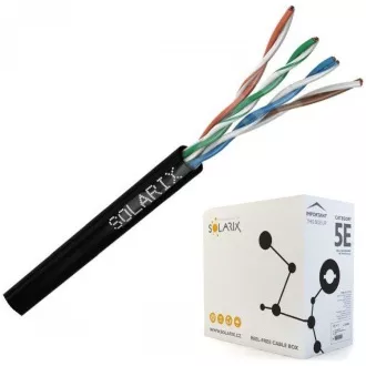 Kabel instalacyjny Solarix do zastosowań zewnętrznych UTP, Cat5E, drut, PE, puszka 305m SXKD-5E-UTP-PEG Kabel instalacyjny Solarix do zastosowań zewnętrznych UTP, Cat5E, drut, PE, puszka 305m SXKD-5E-UTP-PEG