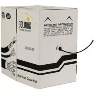 Kabel instalacyjny Solarix do zastosowań zewnętrznych UTP, Cat5E, drut, PE, puszka 305m SXKD-5E-UTP-PEG Kabel instalacyjny Solarix do zastosowań zewnętrznych UTP, Cat5E, drut, PE, puszka 305m SXKD-5E-UTP-PEG