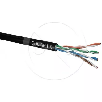 Kabel instalacyjny Solarix do zastosowań zewnętrznych UTP, Cat5E, drut, PE, puszka 305m SXKD-5E-UTP-PEG Kabel instalacyjny Solarix do zastosowań zewnętrznych UTP, Cat5E, drut, PE, puszka 305m SXKD-5E-UTP-PEG