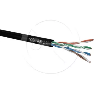 Kabel instalacyjny Solarix do zastosowań zewnętrznych UTP, Cat5E, drut, PE, puszka 305m SXKD-5E-UTP-PEG Kabel instalacyjny Solarix do zastosowań zewnętrznych UTP, Cat5E, drut, PE, puszka 305m SXKD-5E-UTP-PEG