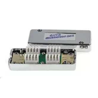 Puszka połączeniowa STP Cat6, srebrna Puszka połączeniowa STP Cat6, srebrna