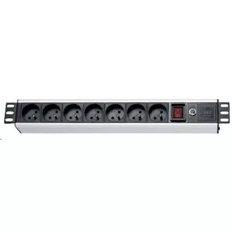 19" panel dystrybucyjny XtendLan 5x230V, 2xIEC320-C13, CSN, przełącznik, wskaźnik napięcia, zabezpieczenie nadprądowe, kabel 1, 8m, 1, 5U
