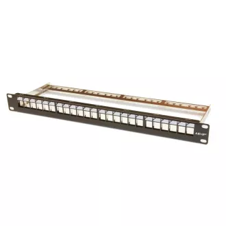 19" 24-portowy modułowy panel krosowy LEXI-Net, czarny 19" 24-portowy modułowy panel krosowy LEXI-Net, czarny