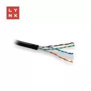 Kabel UTP LYNX, Cat6, PE (Fca), całkowicie spawany, zewnętrzny, czarny, pudełko 305m