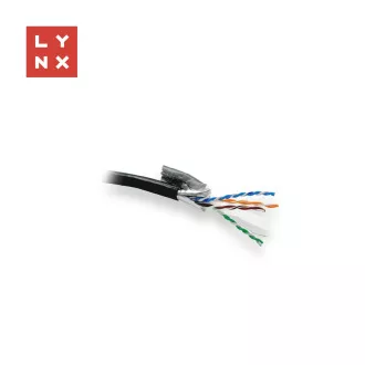 LYNX FTP kabel Cat6, PE (Fca), całkowicie spawany, zewnętrzny, czarny, zwój 305m LYNX FTP kabel Cat6, PE (Fca), całkowicie spawany, zewnętrzny, czarny, zwój 305m