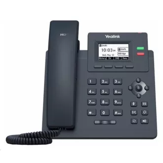 Telefon IP Yealink SIP-T31P, grafika 2, 3" 132x64, 2x RJ45 10/100, PoE, 2x SIP, z adapterem