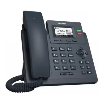 Telefon IP Yealink SIP-T31P, grafika 2, 3" 132x64, 2x RJ45 10/100, PoE, 2x SIP, z adapterem