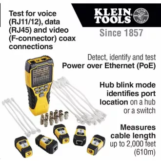 KLEIN TOOLS - Zestaw testera VDV Scout® Pro 3 Locator Map™ (PoE)