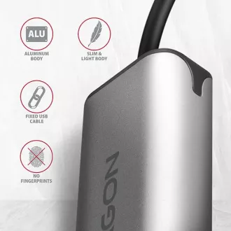 Karta sieciowa AXAGON ADE-25RC USB-C 3.2 Gen 1 - 2.5 Gigabit Ethernet, Realtek 8156, automatyczna instalacja, szara