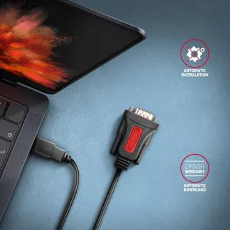 AXAGON ADS-1PSN, adapter / kabel szeregowy USB-A 2.0 do RS-232 DB9-M Prolific 1,5 m