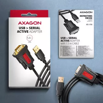 AXAGON ADS-1PSN, adapter / kabel szeregowy USB-A 2.0 do RS-232 DB9-M Prolific 1,5 m