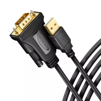 AXAGON ADS-1PQN, adapter / kabel USB-A 2.0 do szeregowego RS-232 DB9-M FTDI 1,5 m