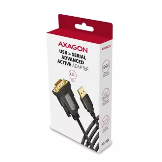 AXAGON ADS-1PQN, adapter / kabel USB-A 2.0 do szeregowego RS-232 DB9-M FTDI 1,5 m