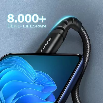 AXAGON BUCM-CM15AB, kabel HQ USB-C <-> USB-C, 1,5 m, USB 2.0, PD 60W 3A, ALU, oplot, czarny AXAGON BUCM-CM15AB, kabel HQ USB-C <-> USB-C, 1,5 m, USB 2.0, PD 60W 3A, ALU, oplot, czarny