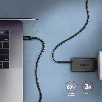 AXAGON BUCM-CM15AB, kabel HQ USB-C <-> USB-C, 1,5 m, USB 2.0, PD 60W 3A, ALU, oplot, czarny AXAGON BUCM-CM15AB, kabel HQ USB-C <-> USB-C, 1,5 m, USB 2.0, PD 60W 3A, ALU, oplot, czarny