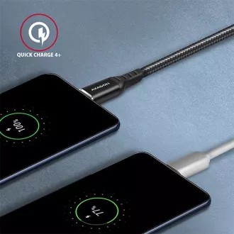 AXAGON BUCM-CM15AB, kabel HQ USB-C <-> USB-C, 1,5 m, USB 2.0, PD 60W 3A, ALU, oplot, czarny AXAGON BUCM-CM15AB, kabel HQ USB-C <-> USB-C, 1,5 m, USB 2.0, PD 60W 3A, ALU, oplot, czarny