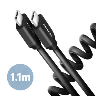 AXAGON BUCM-CM20TB, kabel TWISTER USB-C <-> USB-C, 1,1 m, USB 2.0, PD 60W 3A, ALU, tpe, czarny