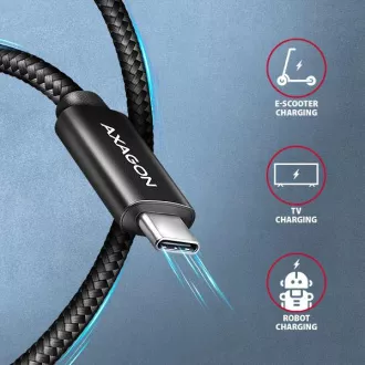 Kabel AXAGON BUCM4X-CM10AB NewGEN  USB-C <-> USB-C, 1m, USB4 Gen 3×2, PD 240W 5A, 8K HD, ALU, oplot, czarny