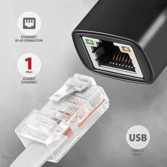 AXAGON ADE-ARC, USB-C 3.2 Gen 1 - karta sieciowa Gigabit Ethernet, Realtek 8153, automatyczna instalacja