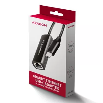 AXAGON ADE-ARC, USB-C 3.2 Gen 1 - karta sieciowa Gigabit Ethernet, Realtek 8153, automatyczna instalacja