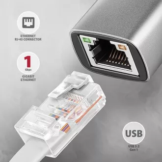 AXAGON ADE-TXCA, USB-C   USB-A 3.2 Gen 1 - karta sieciowa Gigabit Ethernet, Asix AX88179, automatyczna instalacja