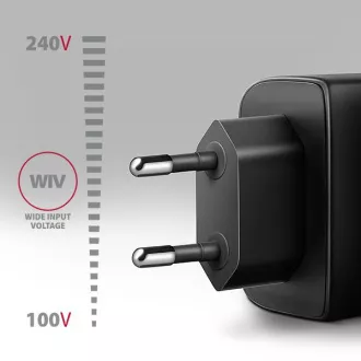 Ładowarka sieciowa AXAGON ACU-PQ45 GaN 45W, 2x port (USB-A   USB-C), PD3.0/PPS/QC4 /SFC 2.0/AFC/Apple
