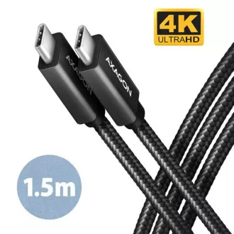 AXAGON BUCM32-CM15AB, kabel SPEED USB-C <-> USB-C, 1,5 m, USB 20 Gb/s, PD 100 W 5 A, 4K HD, ALU, oplot, czarny AXAGON BUCM32-CM15AB, kabel SPEED USB-C <-> USB-C, 1,5 m, USB 20 Gb/s, PD 100 W 5 A, 4K HD, ALU, oplot, czarny