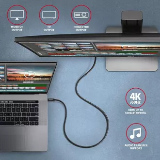 AXAGON BUCM32-CM15AB, kabel SPEED USB-C <-> USB-C, 1,5 m, USB 20 Gb/s, PD 100 W 5 A, 4K HD, ALU, oplot, czarny AXAGON BUCM32-CM15AB, kabel SPEED USB-C <-> USB-C, 1,5 m, USB 20 Gb/s, PD 100 W 5 A, 4K HD, ALU, oplot, czarny