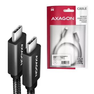 AXAGON BUCM32-CM15AB, kabel SPEED USB-C <-> USB-C, 1,5 m, USB 20 Gb/s, PD 100 W 5 A, 4K HD, ALU, oplot, czarny AXAGON BUCM32-CM15AB, kabel SPEED USB-C <-> USB-C, 1,5 m, USB 20 Gb/s, PD 100 W 5 A, 4K HD, ALU, oplot, czarny