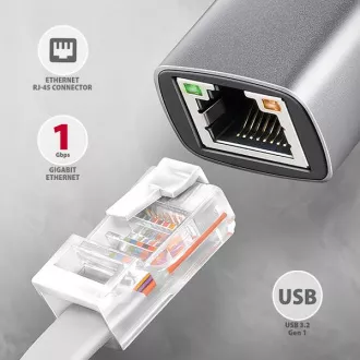 AXAGON ADE-TXPD, USB-C 3.2 Gen 1 - karta sieciowa Gigabit Ethernet, Asix AX88179, PD 100W, automatyczna instalacja