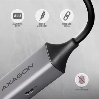AXAGON ADE-TXPD, USB-C 3.2 Gen 1 - karta sieciowa Gigabit Ethernet, Asix AX88179, PD 100W, automatyczna instalacja