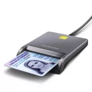 AXAGON CRE-SM3T, czytnik kart stykowych USB-A FlatReader Karta inteligentna (eObčanka), kabel 1,3 m
