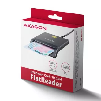 AXAGON CRE-SM3T, czytnik kart stykowych USB-A FlatReader Karta inteligentna (eObčanka), kabel 1,3 m AXAGON CRE-SM3T, czytnik kart stykowych USB-A FlatReader Karta inteligentna (eObčanka), kabel 1,3 m
