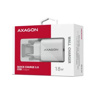 AXAGON ACU-QC18W, ładowarka sieciowa 18 W, 1x port USB-A, QC3.0/AFC/Apple, biała