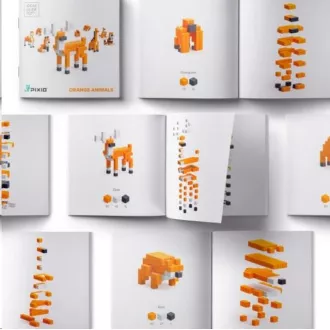 Magnetyczny zestaw do budowania PIXIO Orange Animals