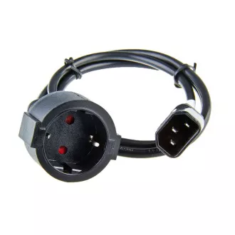 Kabel zasilający AVACOM do wyjścia UPS - redukcja złącza PC (IEC) do zwykłego gniazda (schuko) 1m Kabel zasilający AVACOM do wyjścia UPS - redukcja złącza PC (IEC) do zwykłego gniazda (schuko) 1m