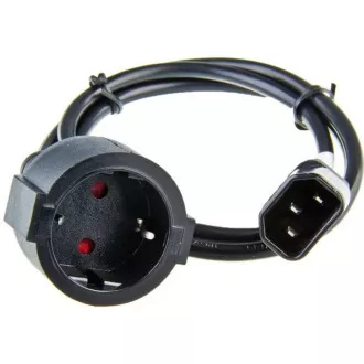 Kabel zasilający AVACOM do wyjścia UPS - redukcja złącza PC (IEC) do zwykłego gniazda (schuko) 1m Kabel zasilający AVACOM do wyjścia UPS - redukcja złącza PC (IEC) do zwykłego gniazda (schuko) 1m