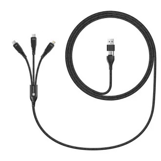 CONNECT IT Kabel do ładowania Wirez 6w1, USB-C/USB, Lightning   2x USB-C, 1,25 m, czarny