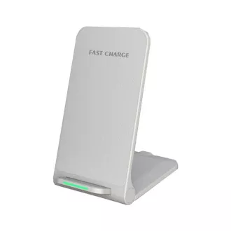 Bezprzewodowa ładowarka 1stCOOL QI H18, składana podstawka, USB-C, biała