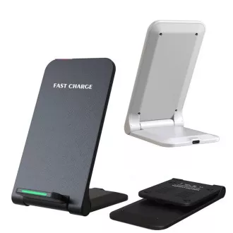 Bezprzewodowa ładowarka 1stCOOL QI H18, składana podstawka, USB-C, biała