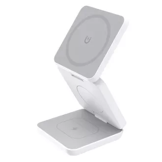 1stCOOL Bezprzewodowa składana ładowarka QI 3w1, MagSafe, USB-C, biała