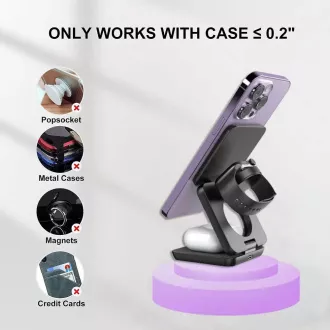 1stCOOL Bezprzewodowa składana ładowarka QI 3w1, MagSafe, USB-C, biała