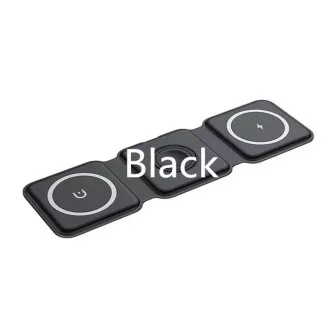 Bezprzewodowa przenośna ładowarka QI 1stCOOL 3 w 1, MagSafe, USB-C, czarna