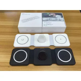 Bezprzewodowa przenośna ładowarka QI 1stCOOL 3 w 1, MagSafe, USB-C, czarna