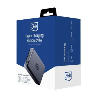 3mk Charging Station - Hyper Charging Station, 240 W, GaN, 3x USB-C 1x USB-A 3mk Charging Station - Hyper Charging Station, 240 W, GaN, 3x USB-C 1x USB-A