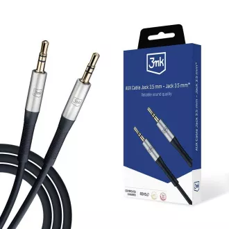 Kabel audio 3mk - Kabel AUX Jack 3, 5 mm - Jack 3, 5 mm, długość 1 m, czarny