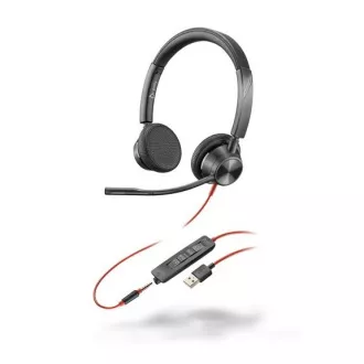 Zestaw słuchawkowy Poly Blackwire 3325, jack 3,5 mm, USB-A, stereo Zestaw słuchawkowy Poly Blackwire 3325, jack 3,5 mm, USB-A, stereo