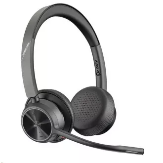 Bezprzewodowy zestaw słuchawkowy Poly Voyager 4320 MS Teams, adapter BT700 USB-A, zestaw stereo, podstawka ładująca