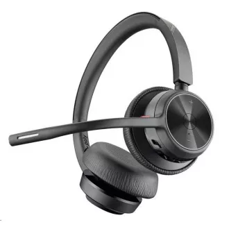 Bezprzewodowy zestaw słuchawkowy Poly Voyager 4320, adapter BT700 USB-C, zestaw stereo, podstawka ładująca Bezprzewodowy zestaw słuchawkowy Poly Voyager 4320, adapter BT700 USB-C, zestaw stereo, podstawka ładująca