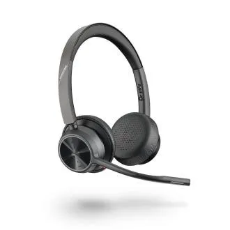 Bezprzewodowy zestaw słuchawkowy Poly Voyager 4320 MS Teams, adapter BT700 USB-C, zestaw stereo, podstawka ładująca Bezprzewodowy zestaw słuchawkowy Poly Voyager 4320 MS Teams, adapter BT700 USB-C, zestaw stereo, podstawka ładująca